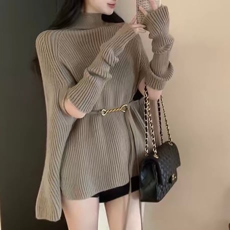 Waist Belt Knit Top 5色