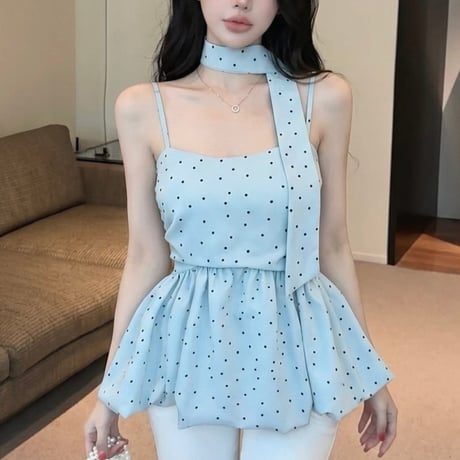 Dot Charm Peplum Top 3色