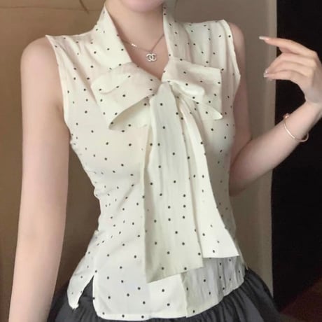 Polka Ribbon Top