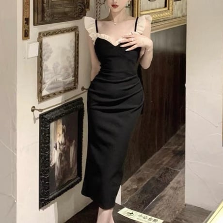 Contrast Frill Onepiece