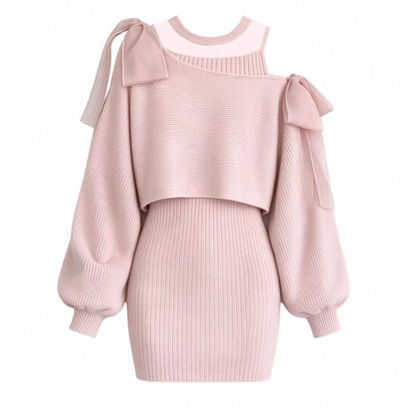 Ribbon Layer Knit Set