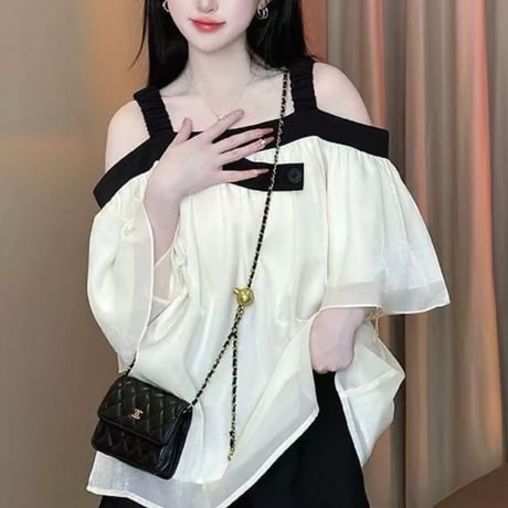 モノトーンシフォンチュニック