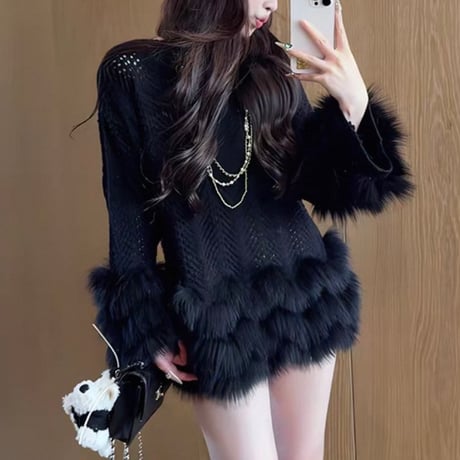 Luxury Fur Top 3色