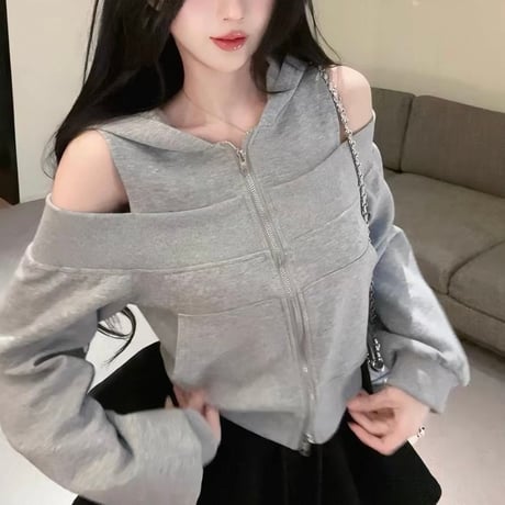 Cutout Zip Top 2色