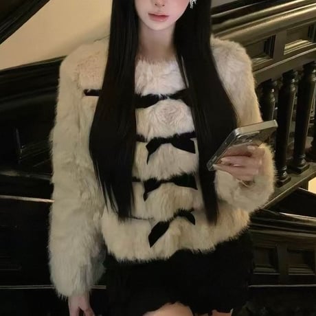 Fuzzy Ribbon Jacket