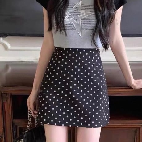 Monochrome Dot Skirt 2色