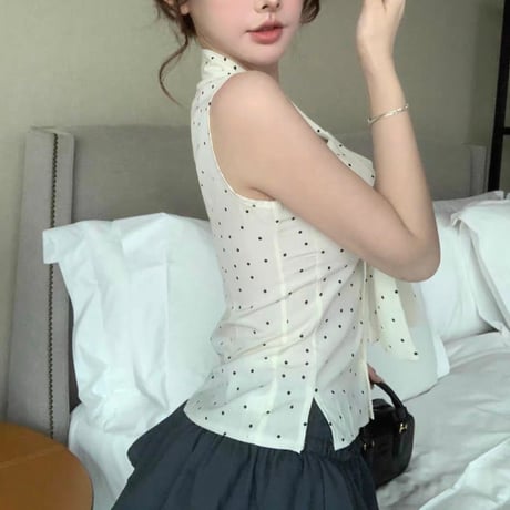 Polka Ribbon Top