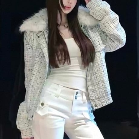 Fur Collar Tweed Jacket
