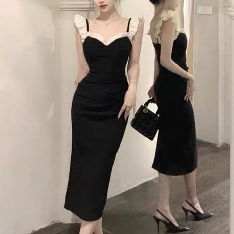 Contrast Frill Onepiece