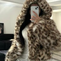 Leopard Fur Hood Coat