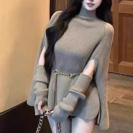 Waist Belt Knit Top 5色