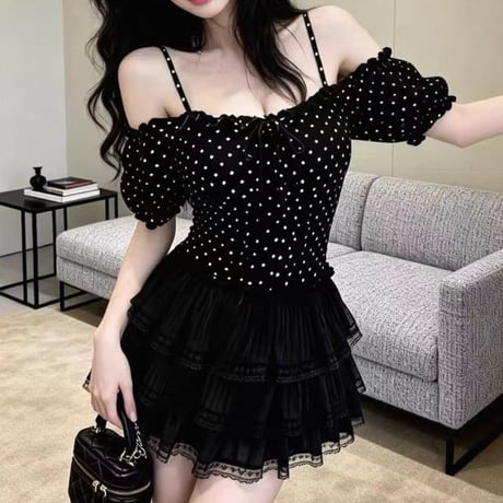 Charming Polka Frill Setup 2色