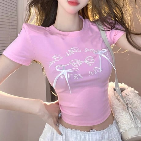 Twin Ribbon Tee 4色