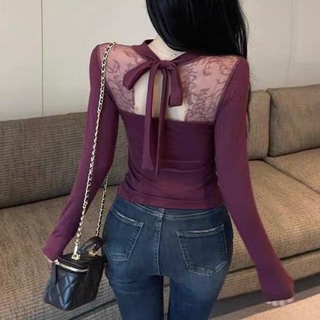 Lacy Ribbon Top 2色
