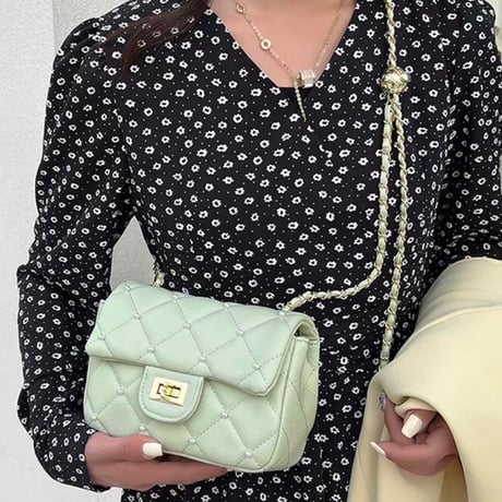 Pearl Quilt Chain Bag 4色