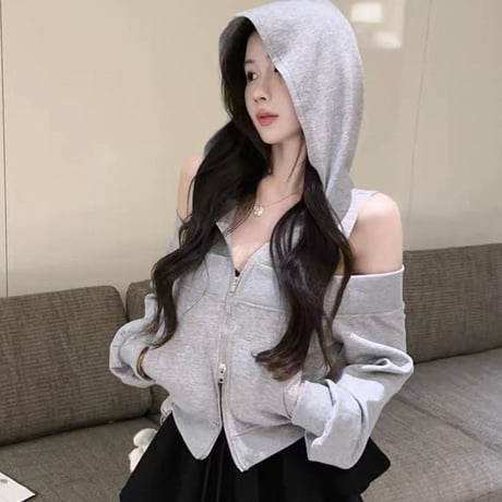 Cutout Zip Top 2色