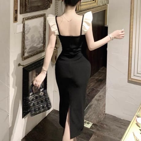 Contrast Frill Onepiece