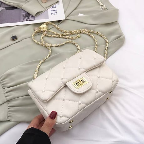 Pearl Quilt Chain Bag 4色