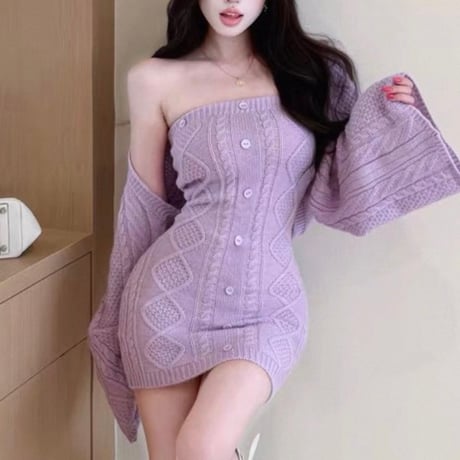 Cable Knit Set 4色