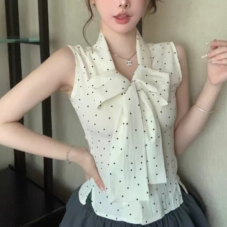Polka Ribbon Top