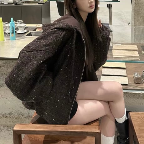 Tweed Zip Hoodie
