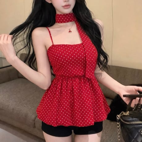 Dot Charm Peplum Top 3色