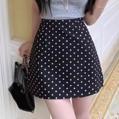 Monochrome Dot Skirt 2色