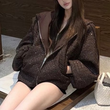 Tweed Zip Hoodie
