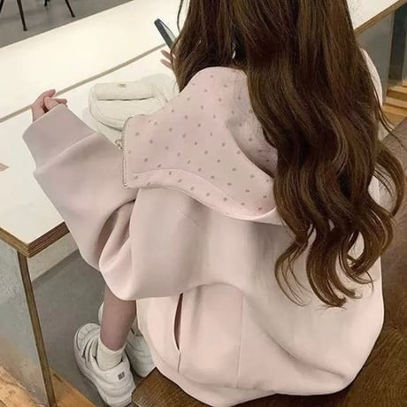 Dot Hood Zip 2色
