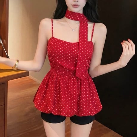 Dot Charm Peplum Top 3色