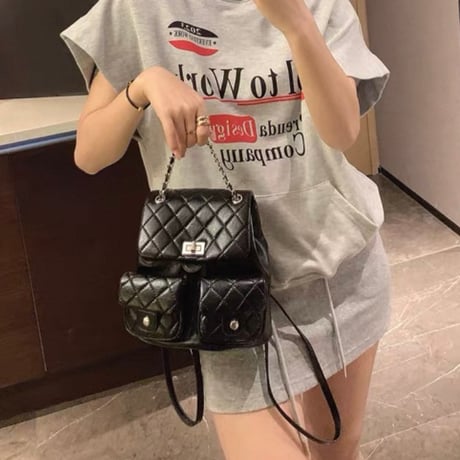 Quilt Pocket Backpack 2色