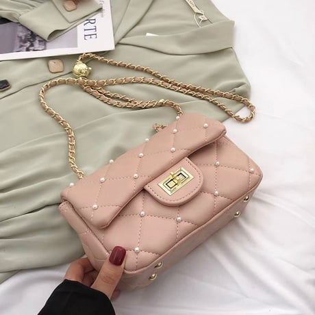 Pearl Quilt Chain Bag 4色