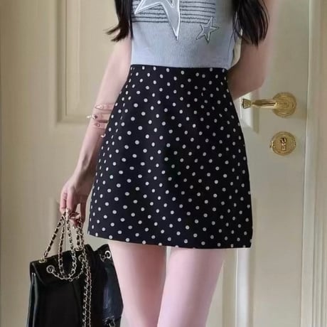 Monochrome Dot Skirt 2色