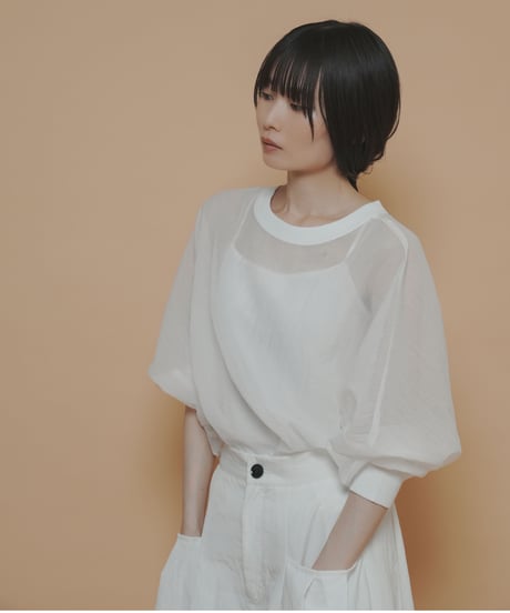 【cyan_tokyo】　ご予約 シアーリップルリブTOPS