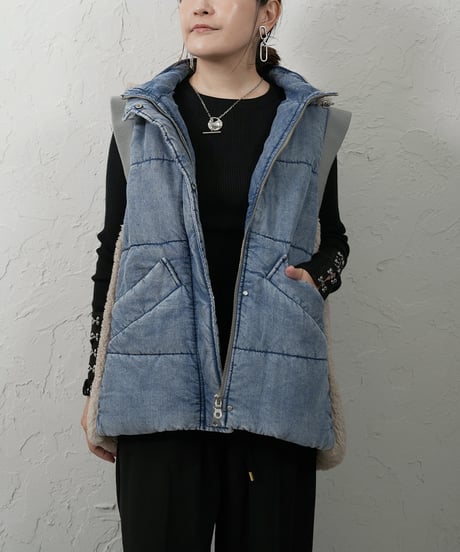 Denim×Boa padding　vest
