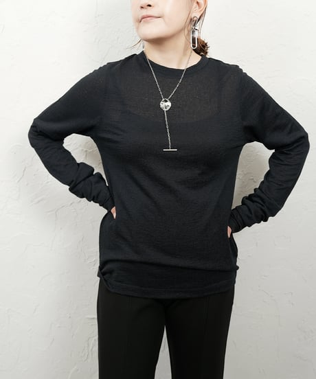 See-through jacquard　longsleeve Tshirt