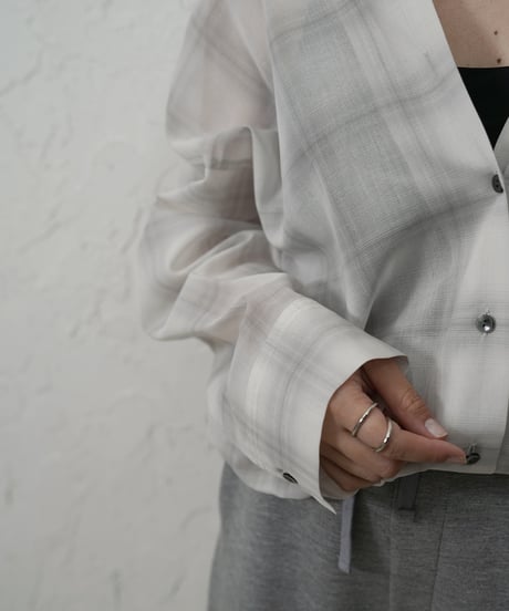 Sheer cotton tunic Vshirt 【ラスト1点】