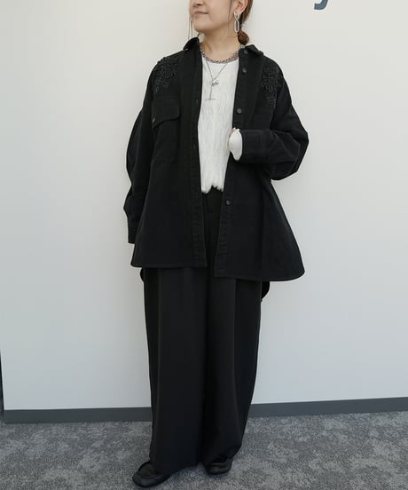【CYAN tokyo】　ご予約  "Liren別注カラー"刺繍オーバーシャツブルゾン