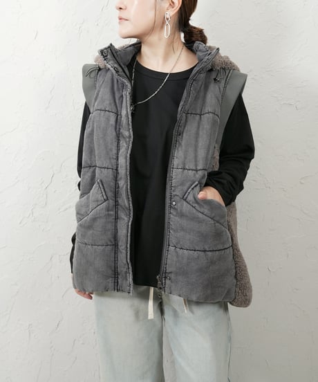 Denim×Boa padding　vest