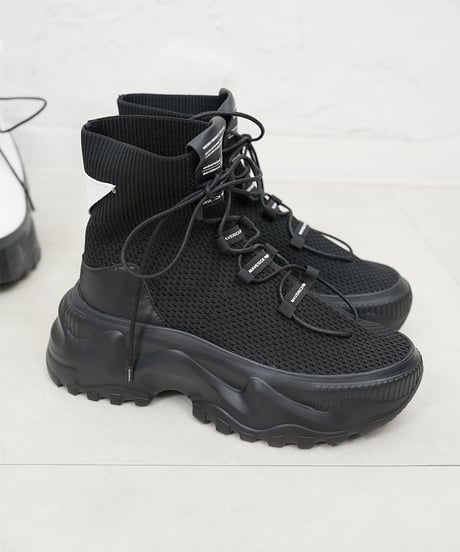 Mesh-knit High-Top Chunky Boots【ラスト1.2点】