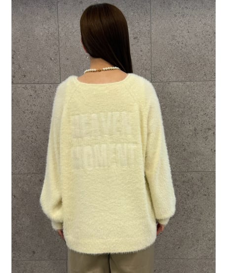 【ROSIEE】　ご予約 数量限定　バックロゴ刺繍シャギーニット