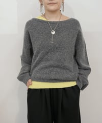 【cafune】　ご予約  asymmetry bicolor knit pullover
