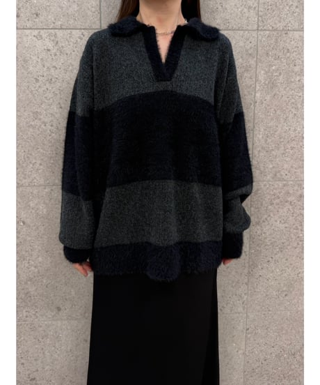【ROSIEE】　ご予約 数量限定フェザーMIXボーダーKnit
