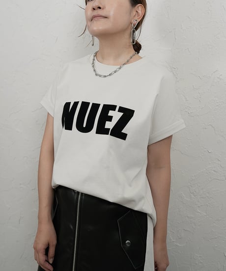 NUEZ flocked print　T