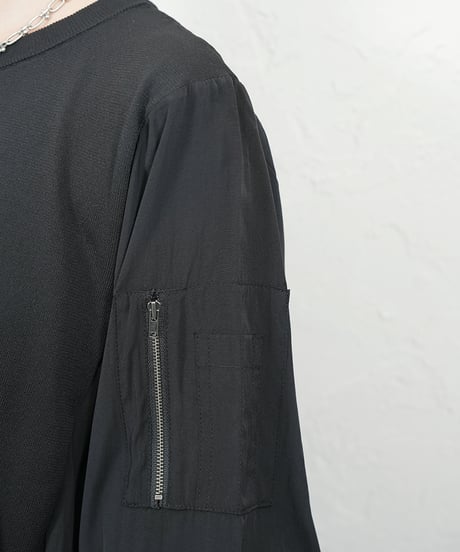 【Liren別注！低身長size】 Military　docking　knit one-piece