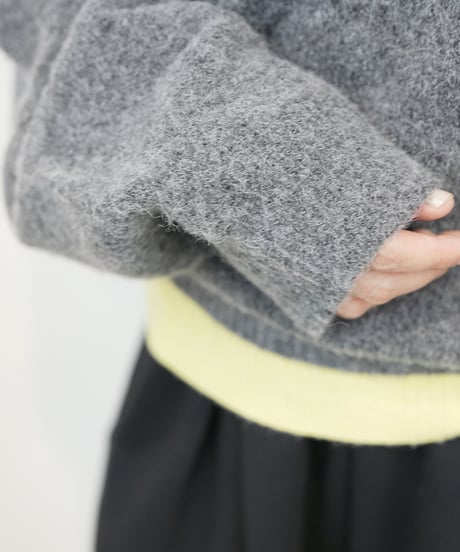 【cafune】　ご予約  asymmetry bicolor knit pullover