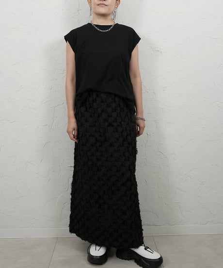 Fringe jacquard tight skirt
