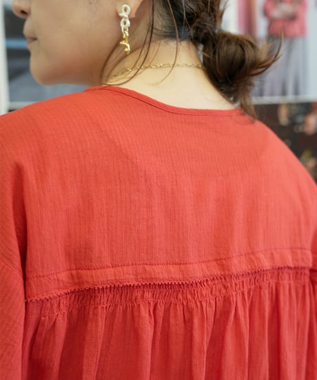 【Le Melange】　ご予約 COTTON DOBBY STRIPE/DOT ブラウス