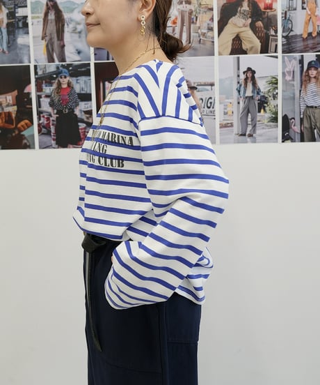 【Le Melange】　ご予約 BOREDER JERSEY ロングTシャツ