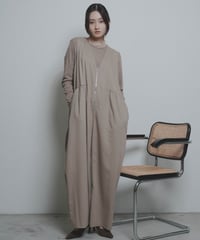 【CYAN tokyo】　ご予約  シャギーコンビパッチギャザーサロペ